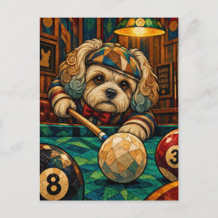 Havanese, geometrisches Mosaik Postkarte