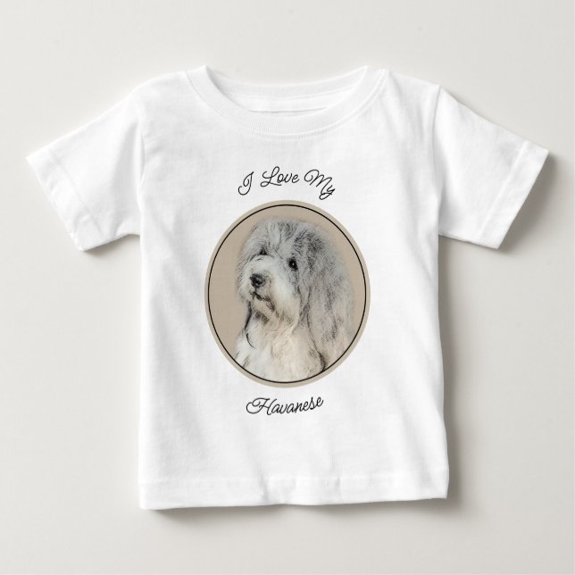 Havanese (Gold Sable) Malerei - Original Hunde Kun Baby T-shirt (Vorderseite)