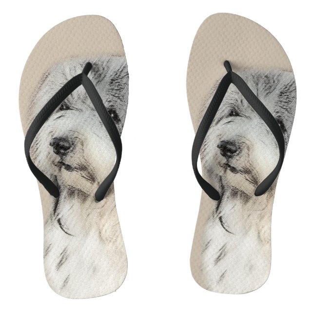 Havanese (Gold Sable) Malerei - Original Hunde Kun Flip Flops (Fußbett)