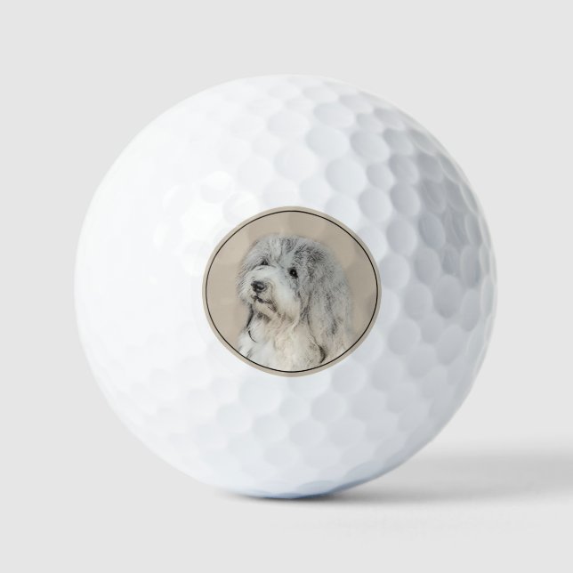 Havanese (Gold Sable) Malerei - Original Hunde Kun Golfball (Vorderseite)