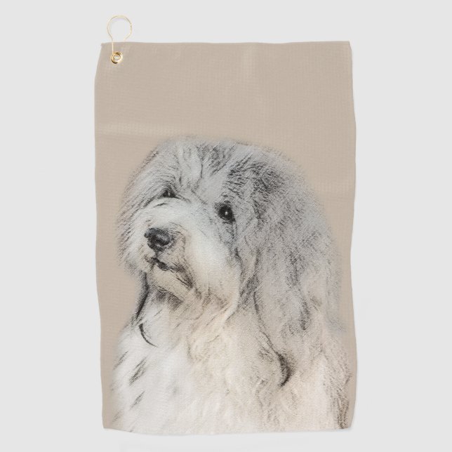 Havanese (Gold Sable) Malerei - Original Hunde Kun Golfhandtuch (Vorderseite)