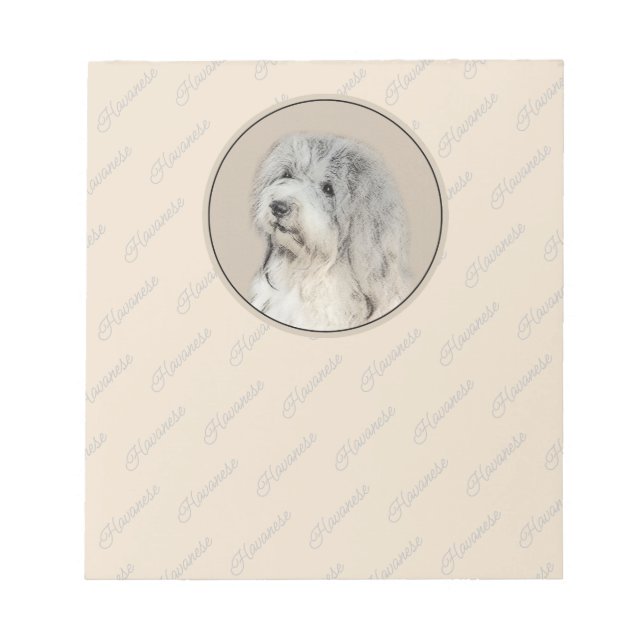 Havanese (Gold Sable) Malerei - Original Hunde Kun Notizblock (Vorderseite)