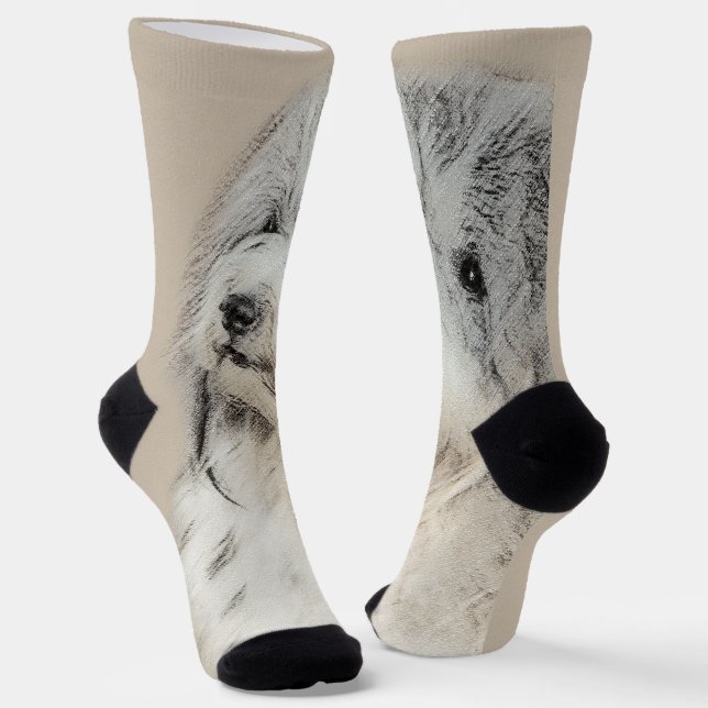 Havanese (Gold Sable) Malerei - Original Hunde Kun Socken (Gewinkelt)