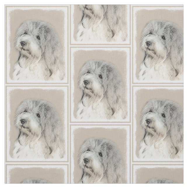 Havanese (Gold Sable) Malerei - Original Hunde Kun Stoff (Muster)