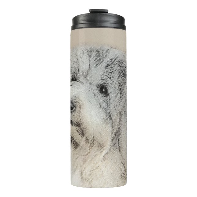 Havanese (Gold Sable) Malerei - Original Hunde Kun Thermosbecher (Vorderseite)