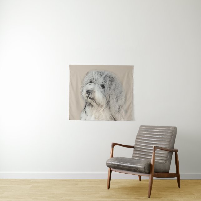 Havanese (Gold Sable) Malerei - Original Hunde Kun Wandteppich (Beispiel (Horizontal))