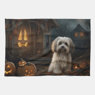 Havanese Halloween Beängstigend Geschirrtuch