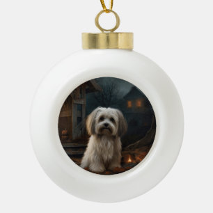 Havanese Halloween Beängstigend Keramik Kugel-Ornament