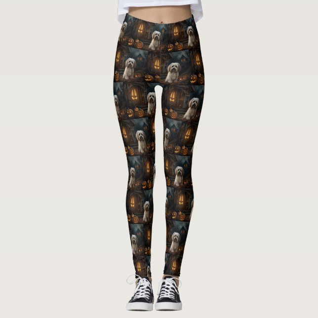 Havanese Halloween Beängstigend Leggings (Vorderseite)