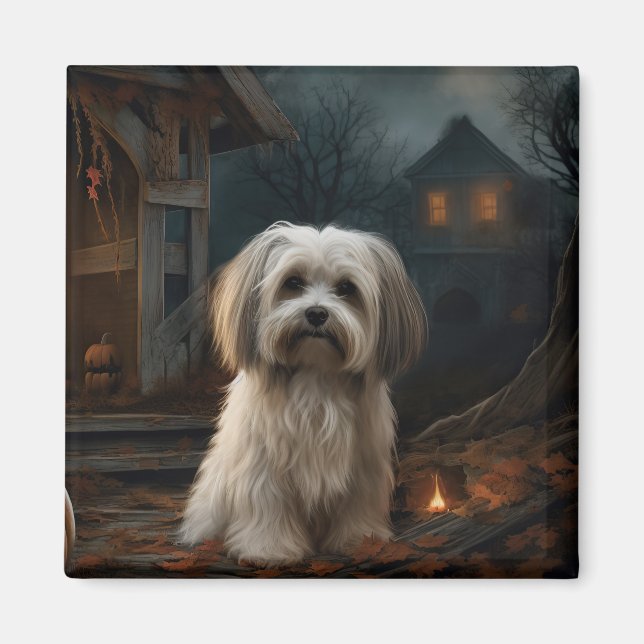Havanese Halloween Beängstigend Magnet (Vorne)