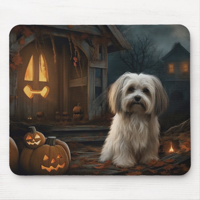 Havanese Halloween Beängstigend Mousepad (Vorne)