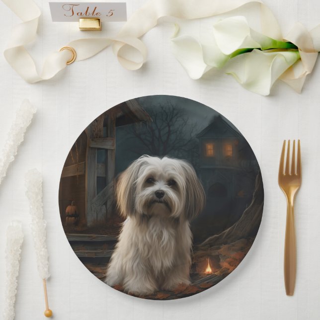 Havanese Halloween Beängstigend Pappteller (Hochzeit)