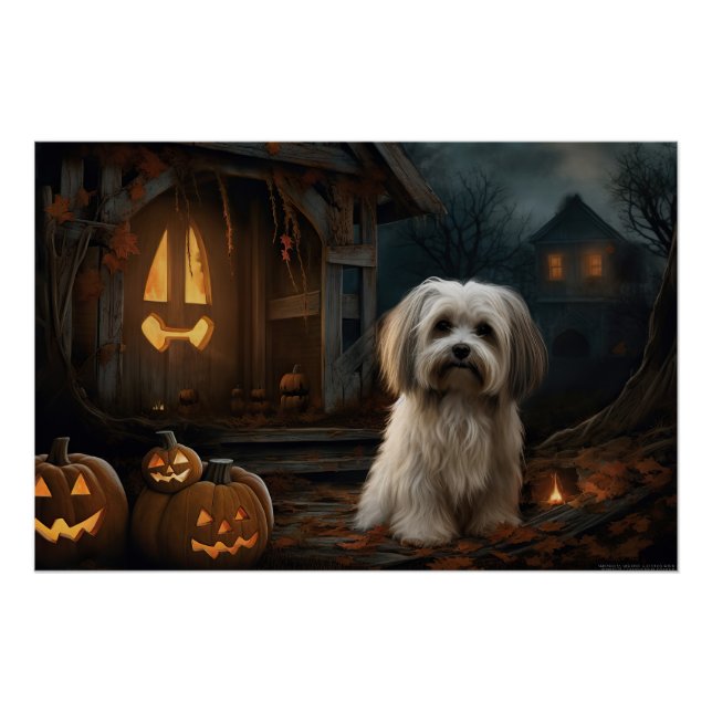 Havanese Halloween Beängstigend Poster (Vorderseite)