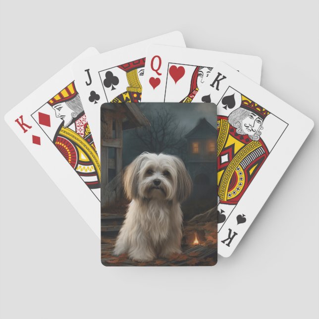 Havanese Halloween Beängstigend Spielkarten (Rückseite)