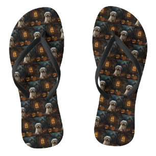 Havanese Halloween Gruselig Flip Flops