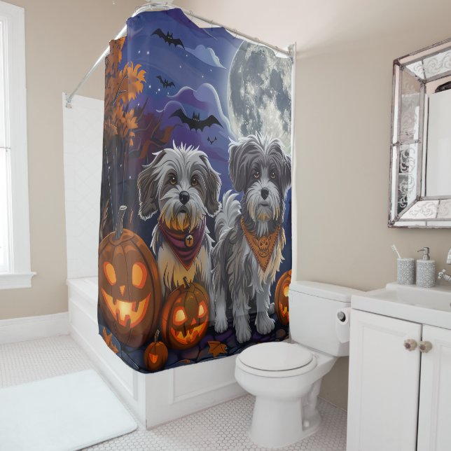 Havanese Halloween Spooky Duschvorhang (Beispiel)