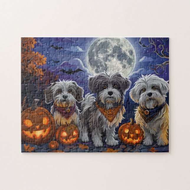 Havanese Halloween Spooky Puzzle (Horizontal)