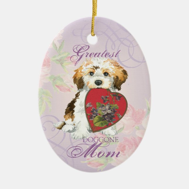 Havanese Heart Mama Keramik Keramik Ornament (Vorne)