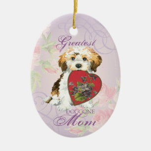 Havanese Heart Mom Ceramic Ornament