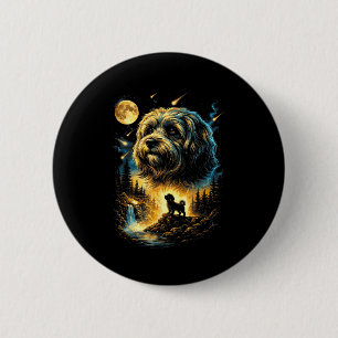 Havanese heult zum Mond vintage 90er lustiger Hund Button