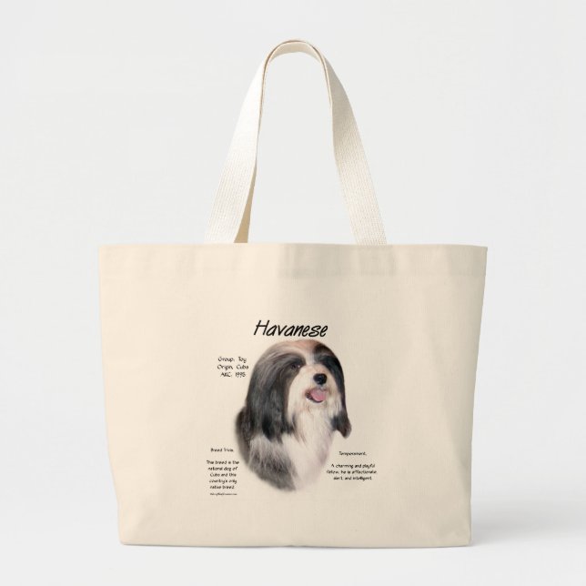 Havanese History Design Jumbo Stoffbeutel (Vorne)