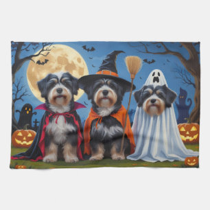 Havanese Hogs Pumpkin Halloween Funny Geschirrtuch