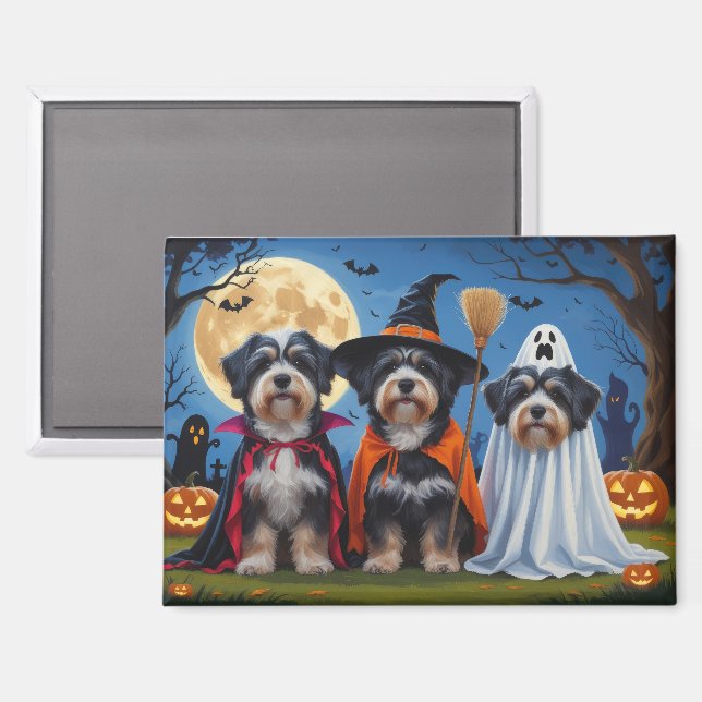 Havanese Hogs Pumpkin Halloween Funny Magnet (Vorderseite/Rückseite)
