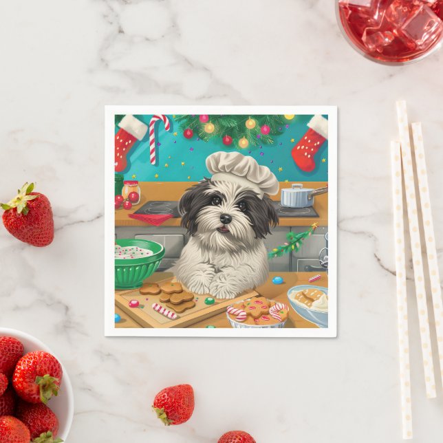 Havanese Holiday Baking: Festliche Weihnachten Serviette (Beispiel)