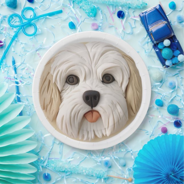 Havanese Hund 3D Inspiriert Pappteller (Party)