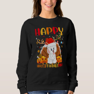 Havanese Hund Glücklicher Havanese Hellothanksmas Sweatshirt