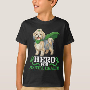 Havanese-Hund Held für das Bewusstsein für psychis T-Shirt