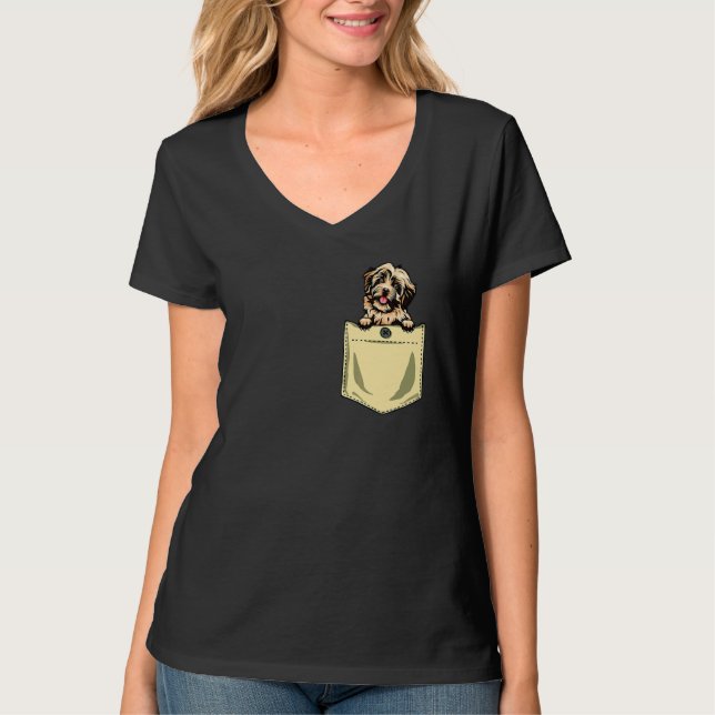 Havanese Hund im Pocketpuppchen T-Shirt (Vorderseite)