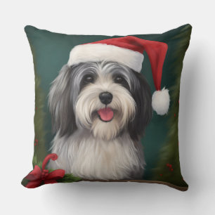 Havanese Hund im Schnee Weihnachten Kissen