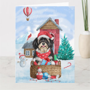 Havanese Hund im Schnee Weihnachtshaus Karte