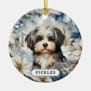 Havanese-Hund Keramik-Kreisornament Keramik Ornament