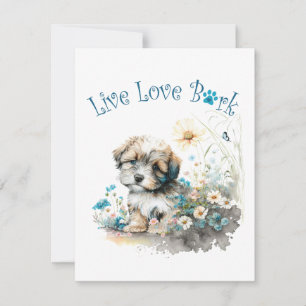 Havanese Hund Mama Floral Mitteilungskarte