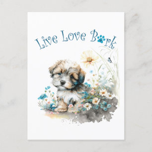 Havanese Hund Mama Floral Postkarte