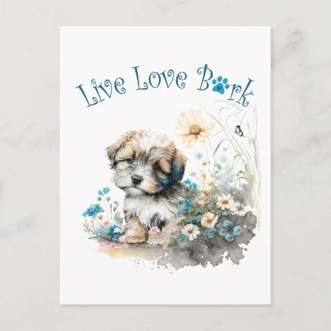 Havanese Hund Mama Floral Postkarte (Vorderseite)