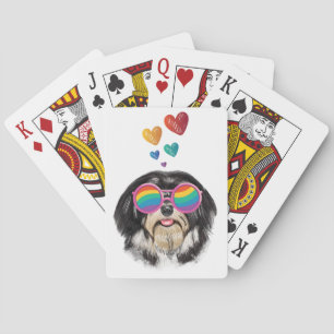Havanese Hund mit Hearts Valentinstag-Throw-Pil Spielkarten