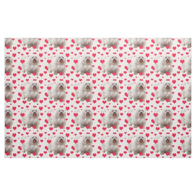 Havanese Hund mit Herz Stoff (Fat Quarter (45,7 x 55,9 cm))