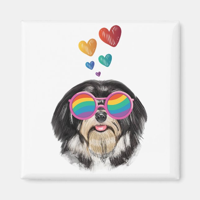 Havanese Hund mit Herz Valentinstag Magnet (Vorne)
