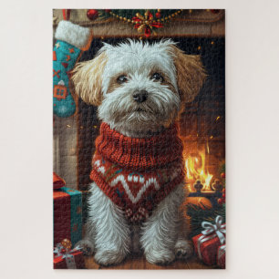 Havanese Hund mit Weihnachtsgeschenken Puzzle
