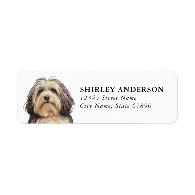 Havanese-Hund-Rücksende-Adressetiketten (Vorne)