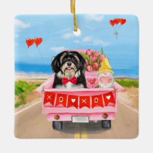 Havanese Hund Valentinstag LKW Keramikornament
