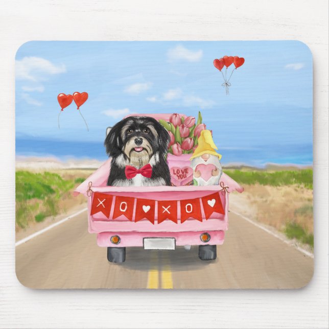 Havanese Hund Valentinstag LKW Mousepad (Vorne)