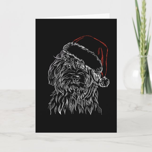 Havanese Hund Weihnachtsmannmütze Karte (Vorderseite)