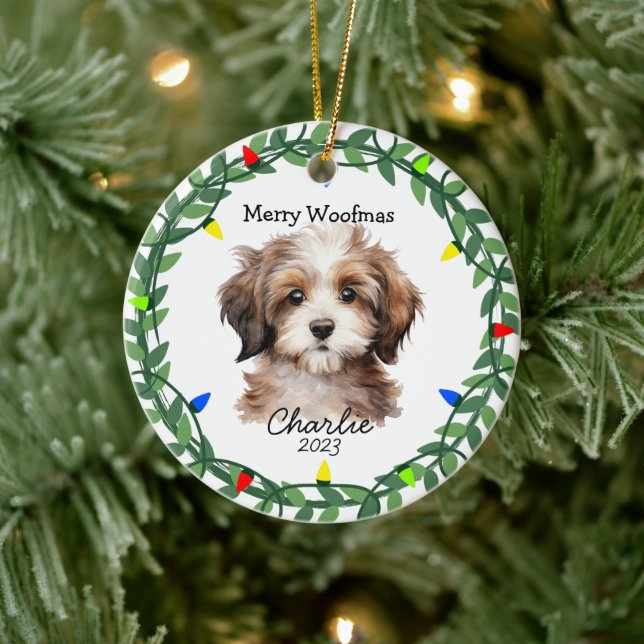Havanese Hund/Welpe Adorable Weihnachten Keramik Ornament (Baum)