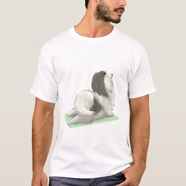 Havanese Hund Yoga Pose Meditation Zen Workout Exe T-Shirt (Vorderseite)