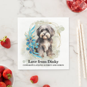 Havanese-Hunde-Hochzeitsservietten mit Hunde-Foto Serviette