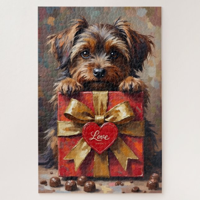 Havanese-Hunde-Valentinstag-Schachtel Pralinen Puzzle (Vertikal)